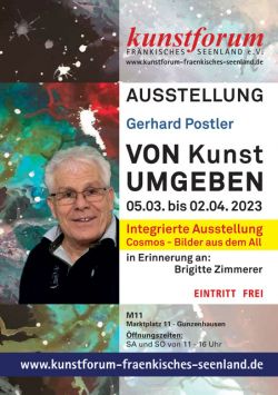 Plakat „VON Kunst UMGEBEN“ - Ausstellung von Gerhard Postler
